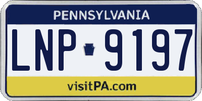 PA license plate LNP9197