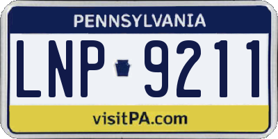 PA license plate LNP9211