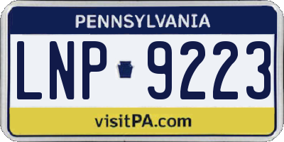 PA license plate LNP9223