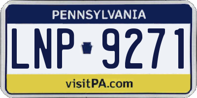 PA license plate LNP9271