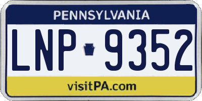 PA license plate LNP9352