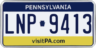 PA license plate LNP9413
