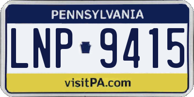 PA license plate LNP9415