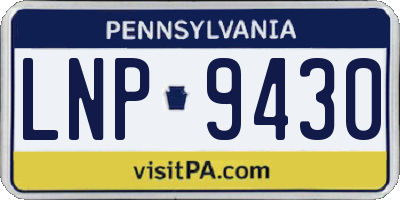 PA license plate LNP9430