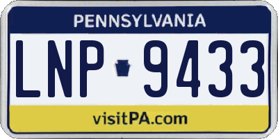 PA license plate LNP9433