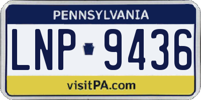 PA license plate LNP9436
