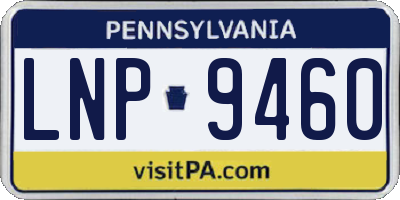 PA license plate LNP9460
