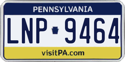 PA license plate LNP9464