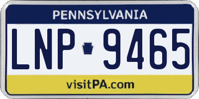 PA license plate LNP9465