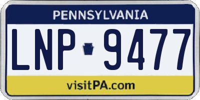 PA license plate LNP9477