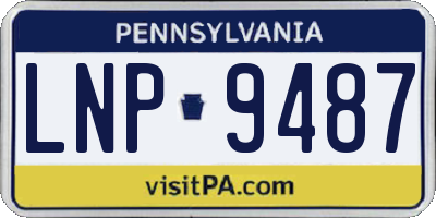 PA license plate LNP9487