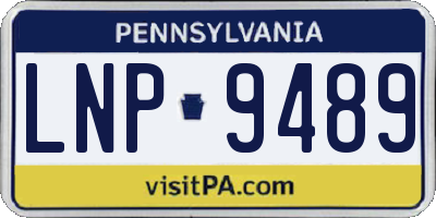 PA license plate LNP9489