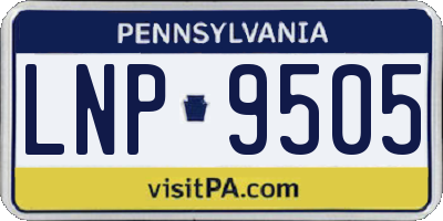 PA license plate LNP9505