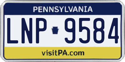 PA license plate LNP9584