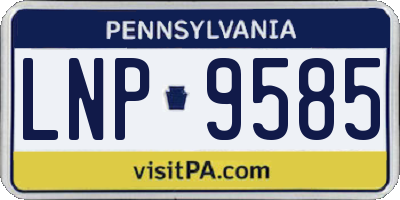 PA license plate LNP9585