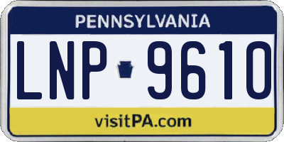 PA license plate LNP9610