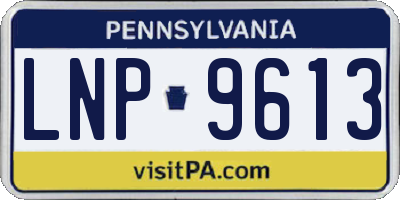 PA license plate LNP9613