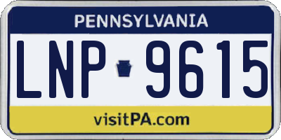PA license plate LNP9615
