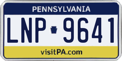 PA license plate LNP9641