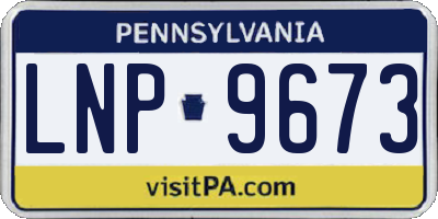 PA license plate LNP9673