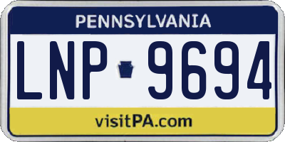 PA license plate LNP9694