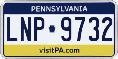 PA license plate LNP9732