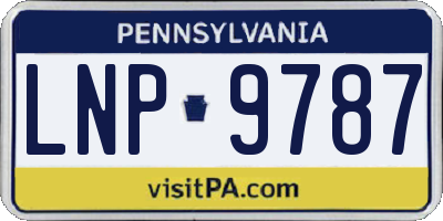 PA license plate LNP9787