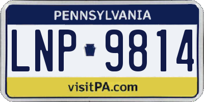 PA license plate LNP9814