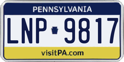 PA license plate LNP9817