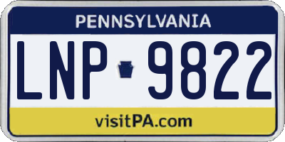 PA license plate LNP9822