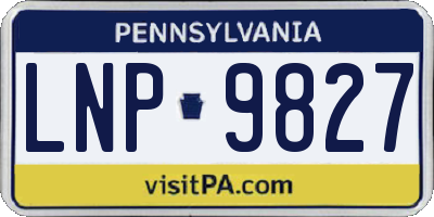PA license plate LNP9827