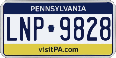 PA license plate LNP9828