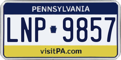 PA license plate LNP9857