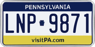 PA license plate LNP9871
