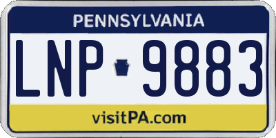 PA license plate LNP9883