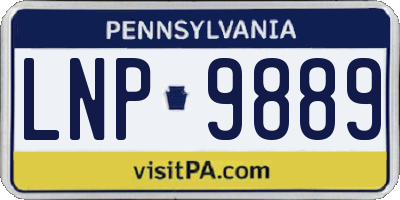 PA license plate LNP9889