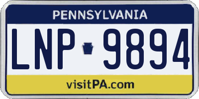 PA license plate LNP9894
