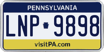 PA license plate LNP9898