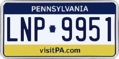 PA license plate LNP9951