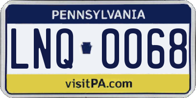 PA license plate LNQ0068