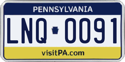PA license plate LNQ0091