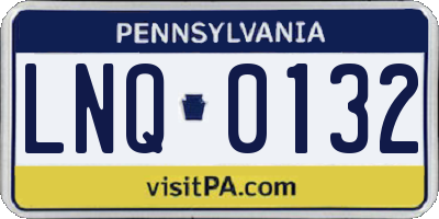 PA license plate LNQ0132