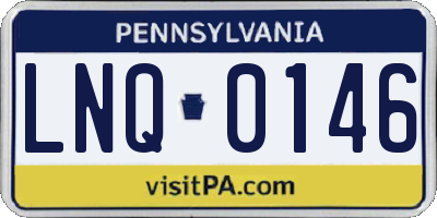 PA license plate LNQ0146
