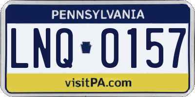 PA license plate LNQ0157