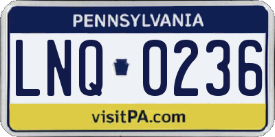 PA license plate LNQ0236