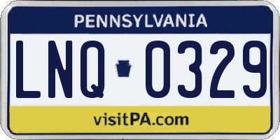 PA license plate LNQ0329