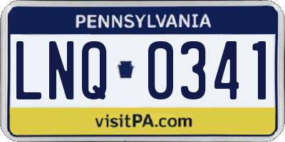 PA license plate LNQ0341