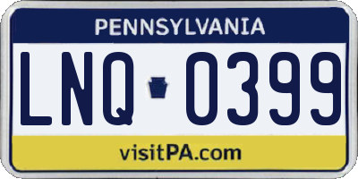 PA license plate LNQ0399