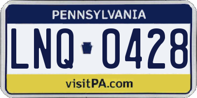 PA license plate LNQ0428