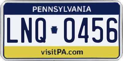 PA license plate LNQ0456